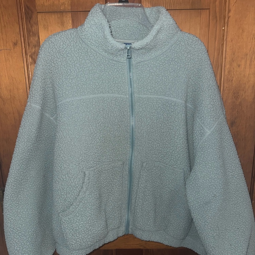 Old Navy Women's Teddy Jacket - Soft Blue